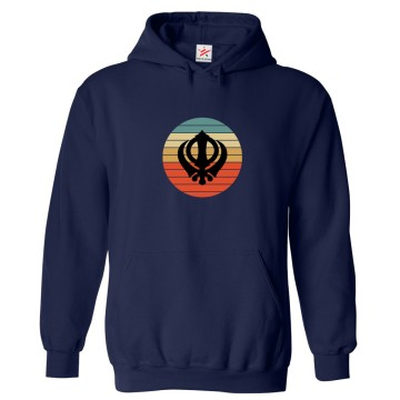 Sikh Khanda Sikhism Religious Retro Sign Print Unisex Kids & Adult Pullover Hoodie